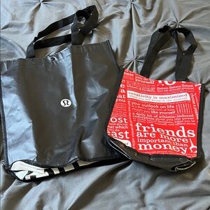 lululemon athletica Black and Red Totes